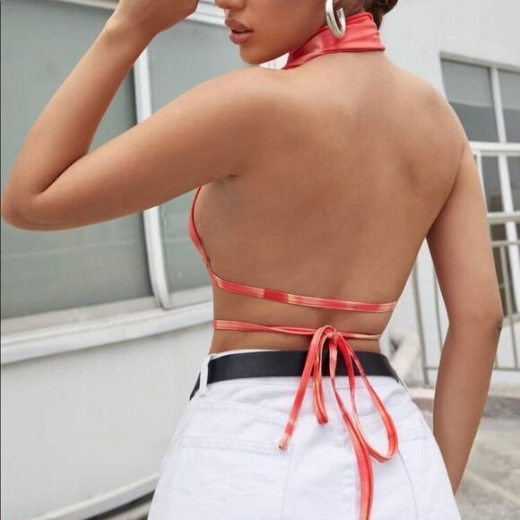 Ladies Twist Front Halter Top - Picture 2 of 5